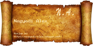 Negyedi Alex névjegykártya